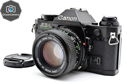 *N MINT* Canon AE-1 Program Black 35mm SLR Film Camera NFD 50mm F1.4 Lens JAPAN