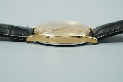 *MINT* Vintage 1977 OMEGA De Ville Cal.1330 Qz Gold Dial Square 31mm Mens Watch