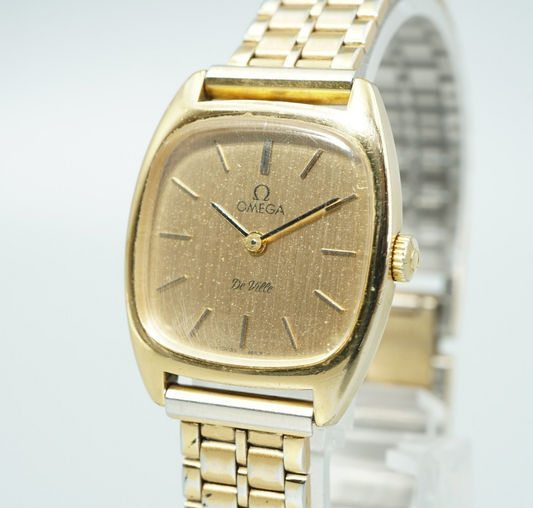 *Exc+5* Vintage 1970s OMEGA De Ville Cal.625 Hand Wind Gold Square Women Watch