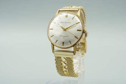 Vintage 1970 SEIKO SPORTSMAN  J15005E Hand Wind Silver Round 35mm Mens Watch