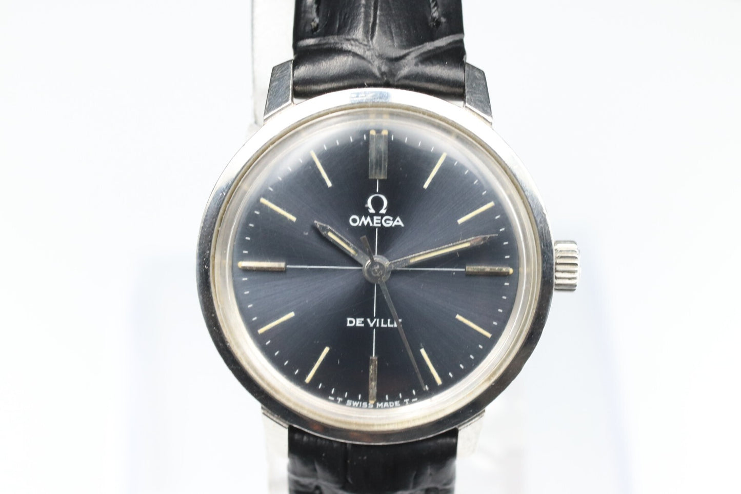 *N MINT* Vintage OMEGA De Ville TOOL 102 Hand Winding Navy Dial 25mm Women Watch