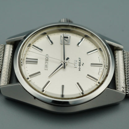 *N MINT* Serviced Vintage SEIKO KS HI-BEAT 4502-7000 AT Silver 36mm Mens Watch