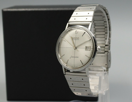 *N MINT++* Vintage OMEGA Seamaster Hand Winding Silver Dial CrossLine Mens Watch