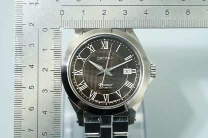 *MINT* SEIKO Premier 6R15-00F0 AT Brown Dial Round 42mm Mens Watch