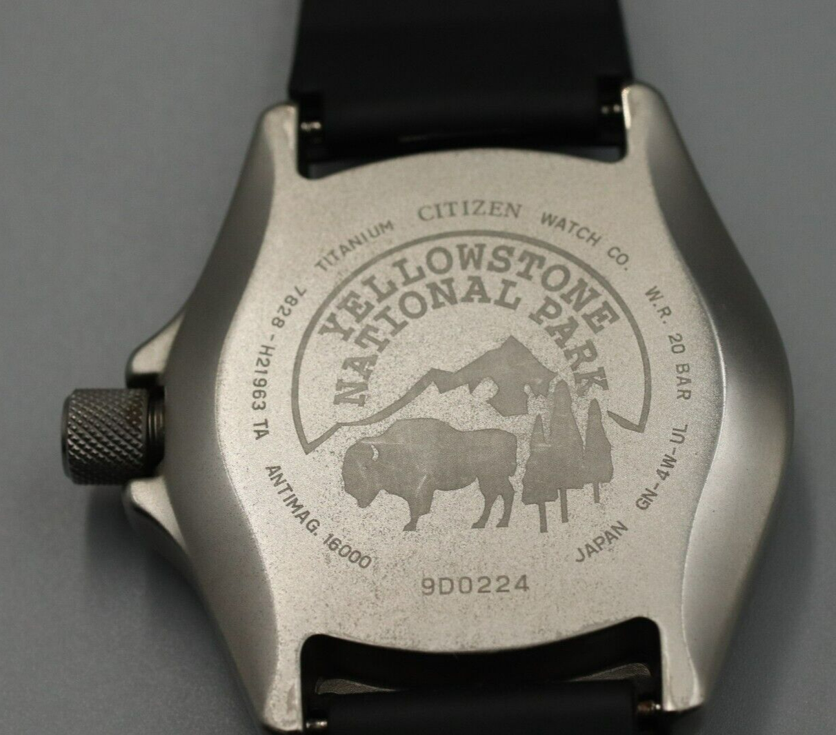 *MINT* Vintage CITIZEN YELLOWSTONE 7828‐H21963 Eco Drive Black Dial Mens Watch