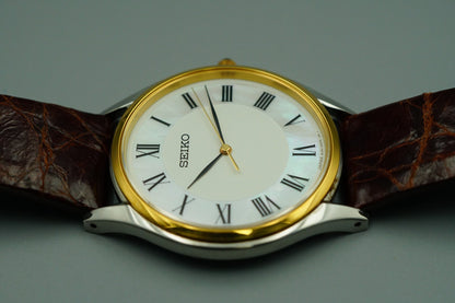 *NEAR MINT* SEIKO Dolce 8J41-0AJ0 Quartz White Dial Round 32mm Mens Watch