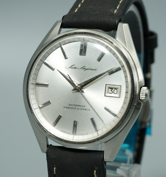 *N MINT* Vintage1965 SEIKO Skyliner 6222-8000 Automatic Silver 37mm Mens Watch