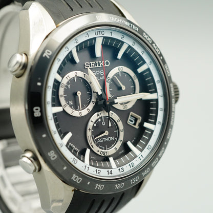 *Exc+5 in Box* SEIKO ASTRON  8X82-0AC0 Solar Black Dial Round 45 mm Mens Watch