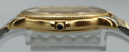 Rare *Exc+5* Vintage SEIKO DOLCE GOLDEN BRIDGE 8N41-6180 Quartz Gold Mens Watch