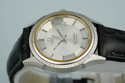 RARE *N MINT* Vintage OMEGA Seamaster pie pan Dial Cal.1380 Qz 25mm Women Watch