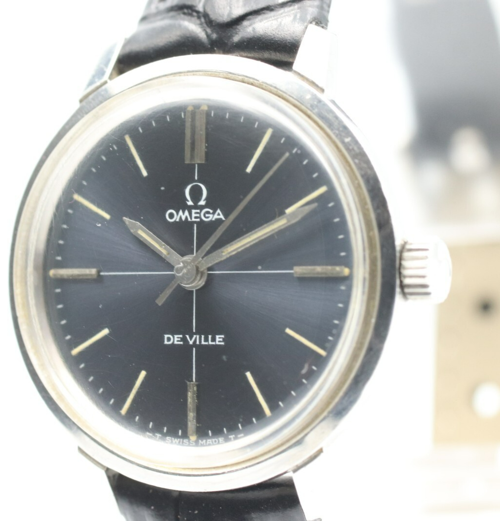 *N MINT* Vintage OMEGA De Ville TOOL 102 Hand Winding Navy Dial 25mm Women Watch