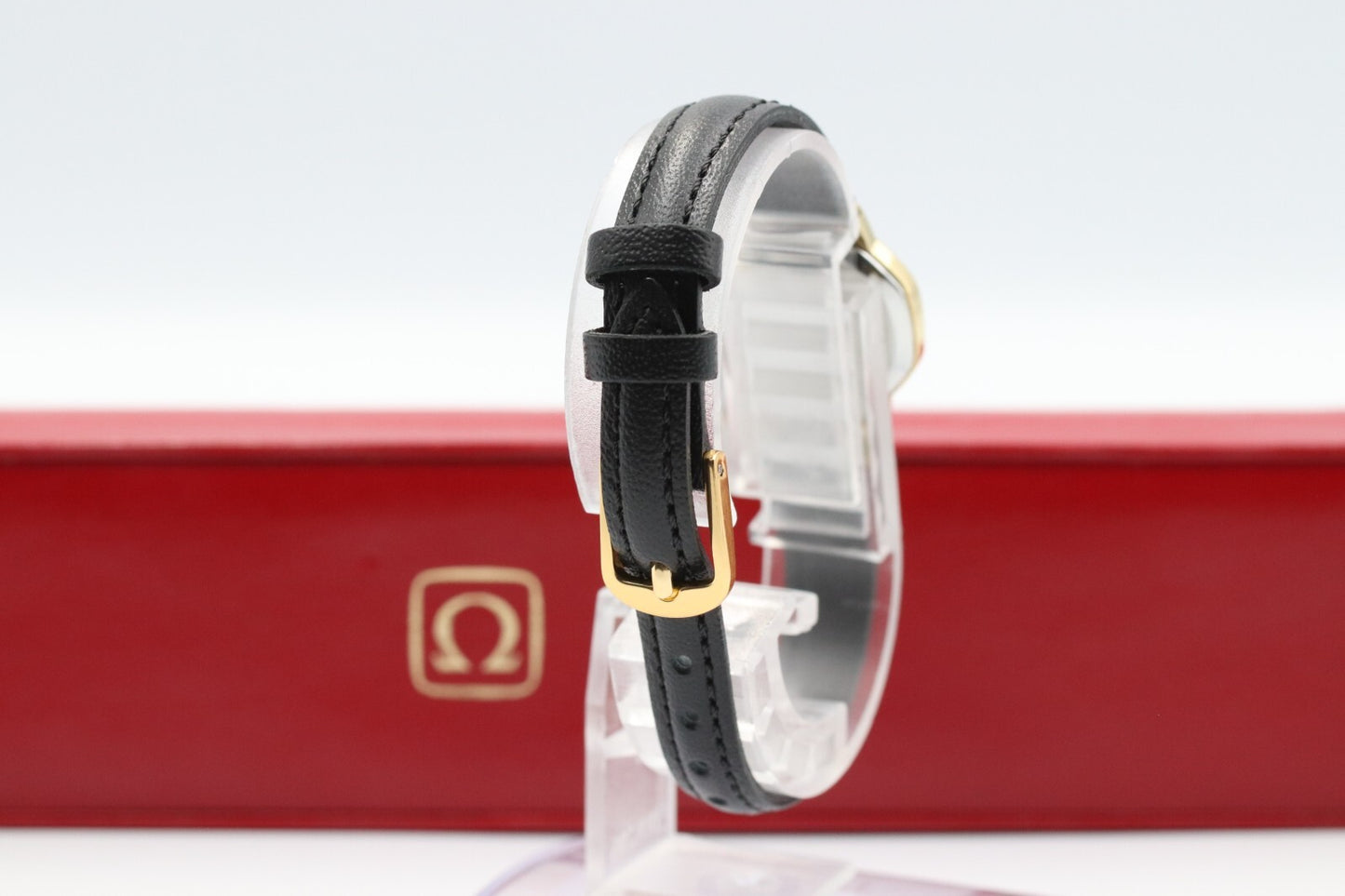 *Exc+5* Vintage OMEGA De Ville Cal.1387 Qz Black Dial Octagon 20mm Women Watch