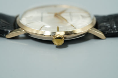 *N MINT* Vintage 1961 SEIKO Crown J15002 Hand Wind Silver Round 35mm Mens Watch