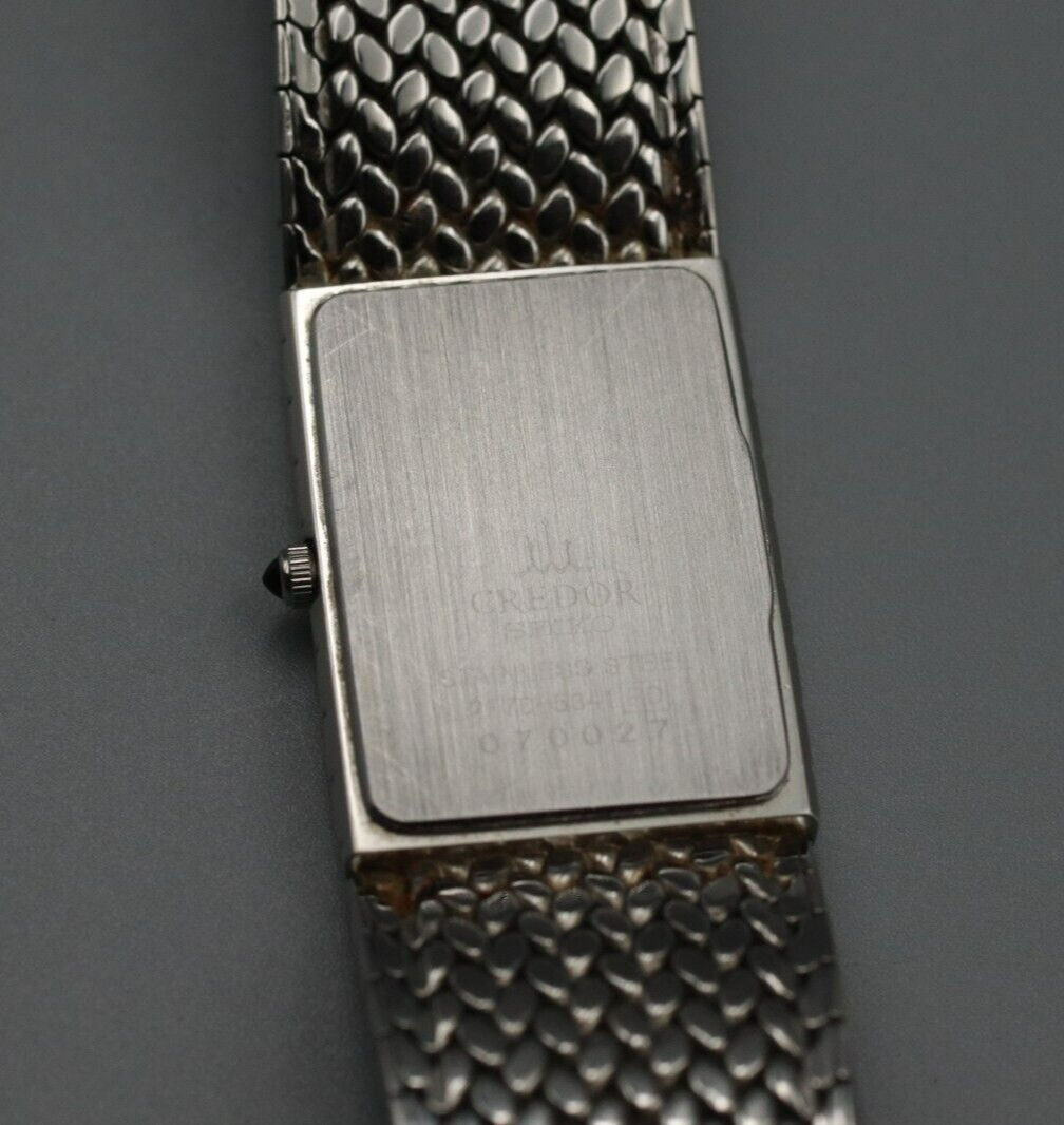 *N MINT* Vintage SEIKO CREDOR 2F70-5341 Quartz White Dial Rectangle Women Watch