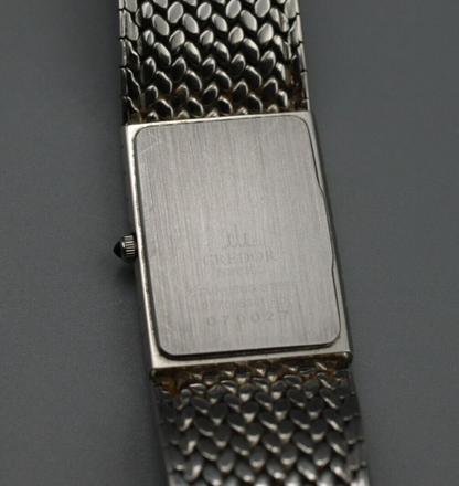 *N MINT* Vintage SEIKO CREDOR 2F70-5341 Quartz White Dial Rectangle Women Watch