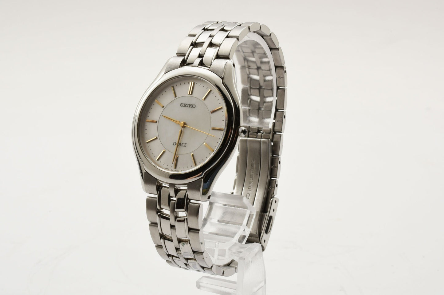 Near MINT Seiko Dolce 8J41-6030 silver Mens Vintage Watch From JAPAN
