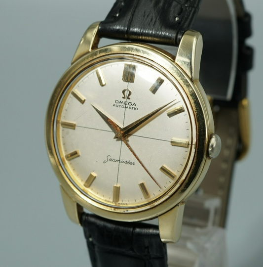 Vintage 1962 OMEGA Seamaster Cal.552 Automatic Gold Cross Line 36mm Mens Watch