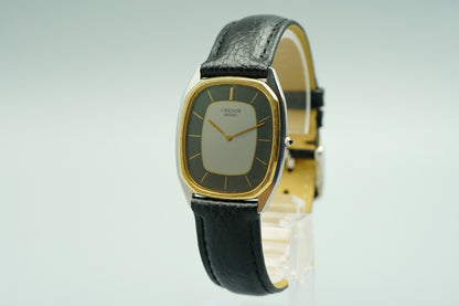 *Exc+5* 14K Vintage 1978 SEIKO CREDOR 6730-5081 Qz Gray Square 29mm Women Watch