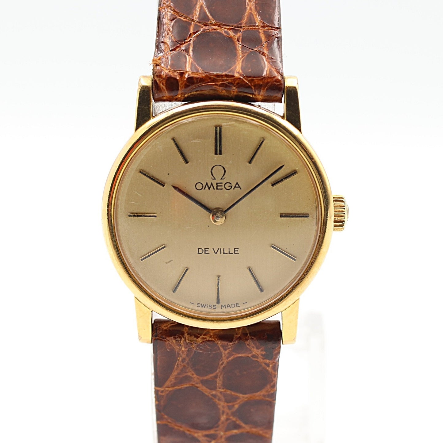 Exc+4 Vintage 1970 OMEGA De Ville Cal.625 Hand Wind Gold Round 25mm Women Watch