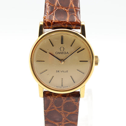 Exc+4 Vintage 1970 OMEGA De Ville Cal.625 Hand Wind Gold Round 25mm Women Watch