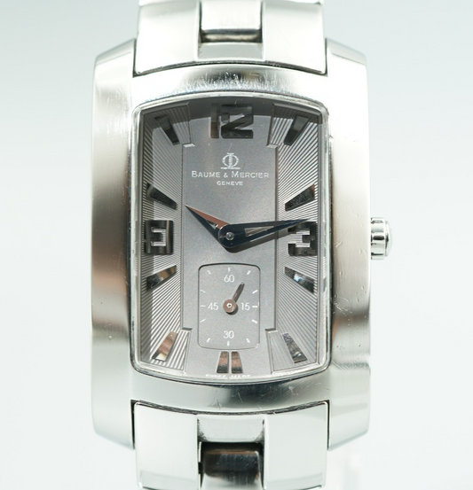 *Exc+5* Vintage 1977 BAUME & MERCIER Hampton 65310 Qz Gray Dial 26mm Mens Watch