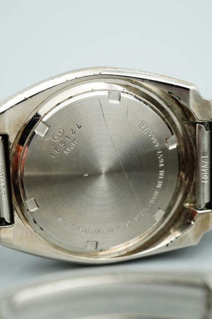 *Exc+5* Vintage SEIKO ALBA V657 6060 Quartz Green Dial Round 41mm Mens Watch