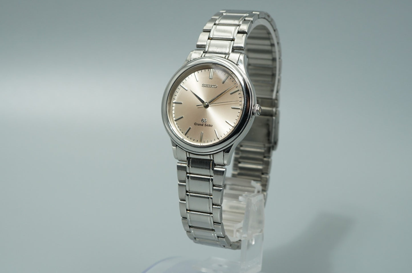 *NEAR MINT* Vintage 1992 SEIKO Grand 9581-7000 Qz Silver Round 33mm Mens Watch