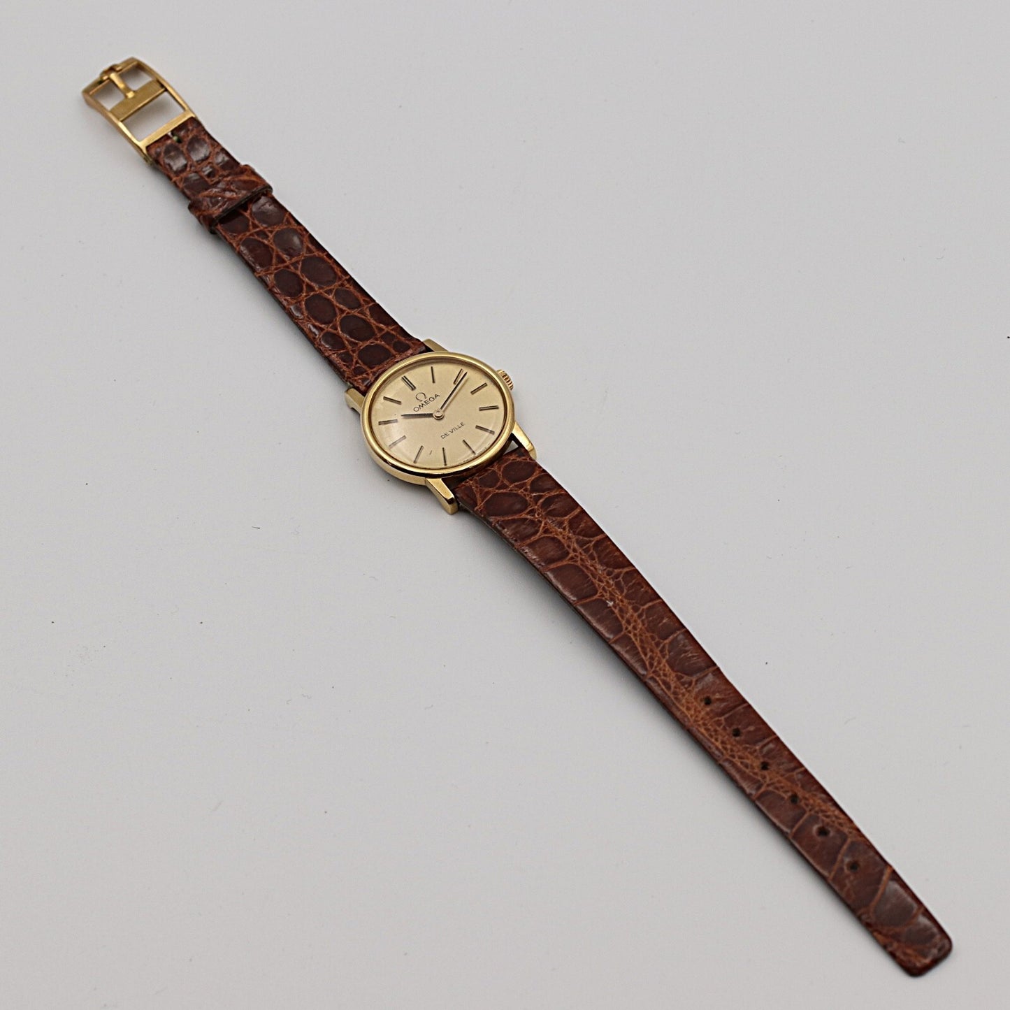 Exc+4 Vintage 1970 OMEGA De Ville Cal.625 Hand Wind Gold Round 25mm Women Watch