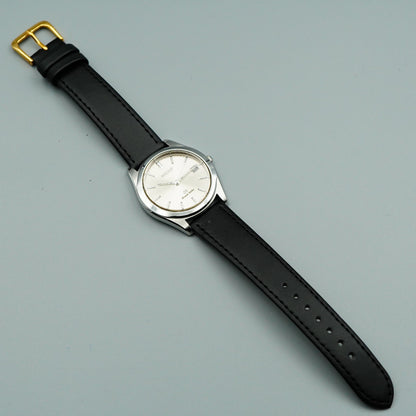 *MINT* Polished GRAND SEIKO GS 8N65-8000 Qz Silver Dial Round 35mm Mens Watch