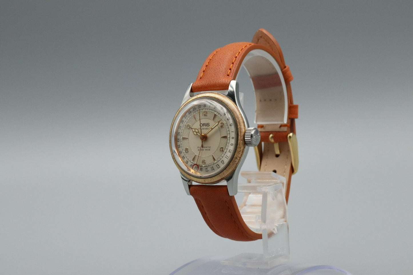 *NEAR MINT* ORIS 7400 Big Crown Pointer Date Gold Automatic 32mm Watch JAPAN