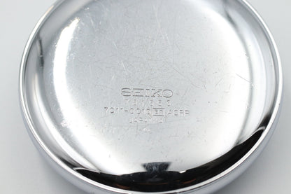 *Exc+5* Vintage SEIKO 7C11-0010 Quartz White Dial Round 50mm Mens Watch JAPAN
