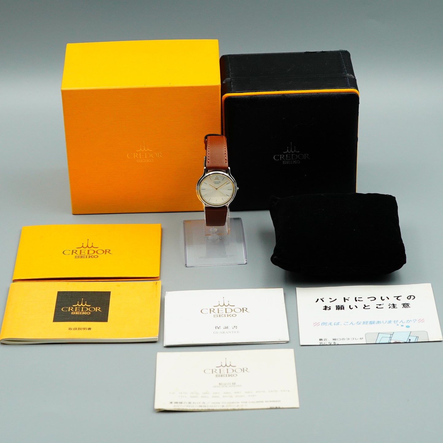 *MINT* Vintage SEIKO CREDOR 8J81-6A30 Quartz Silver Dial Round 32mm Mens Watch