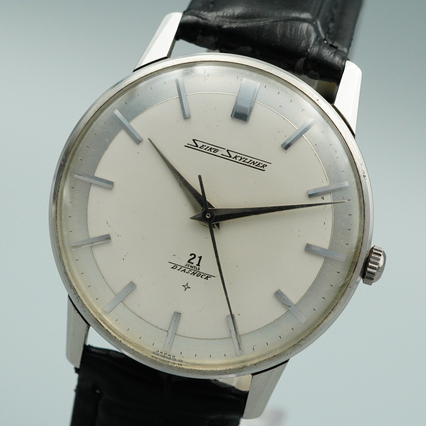 *Exc+5* Vintage SEIKO SKYINER J15006E Hand Winding White Round 36mm Mens Watch