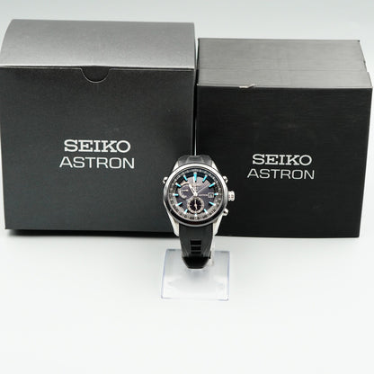 *N MINT Box & Paper* SEIKO ASTRON 7X52-0AB0 Solar Black Round 47mm Mens Watch
