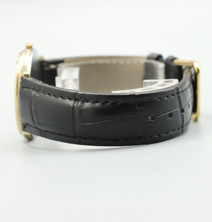 *NEAR MINT* Vintage OMEGA De Ville Cal.1417 Quartz Black Dial Mens Round Watch