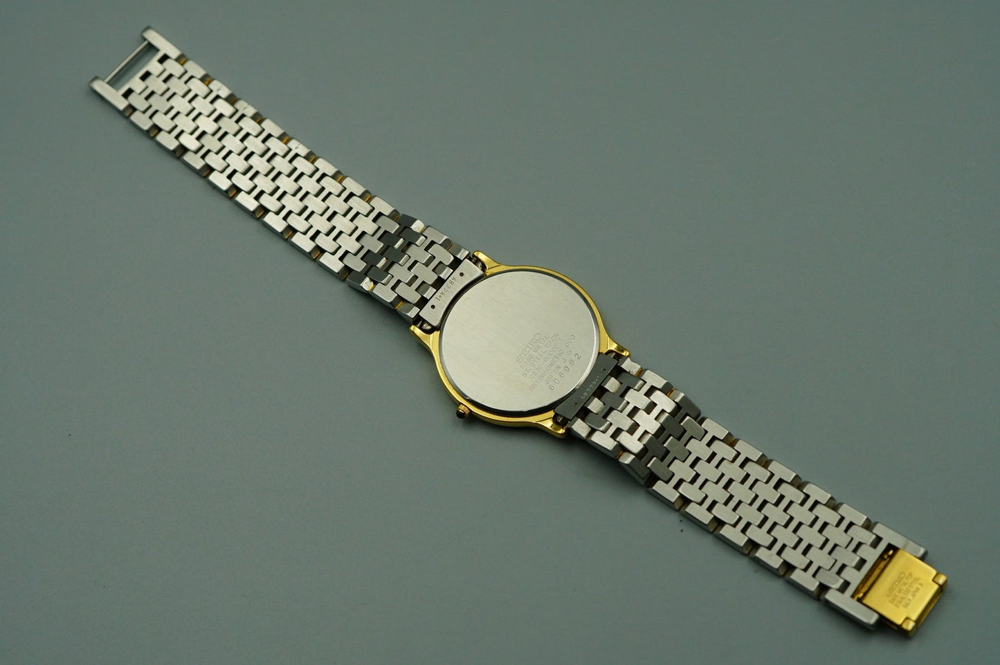 *Exc+5* Vintage 1984 SEIKO Dolce 9530-6000 Qz Gold Round 31mm Mens Watch