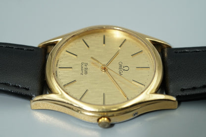 N MINT Vintage 1983 OMEGA De Ville Cal.1336 Ref.191.0096 Qz Gold 32mm Mens Watch