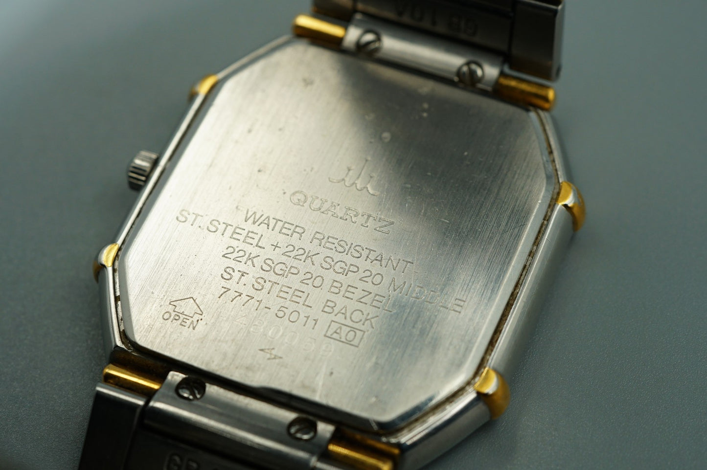 Exc+5 Vintage 1994 SEIKO CREDOR  7771-5011 Quartz Gold  Hexagon 30mm Mens Watch