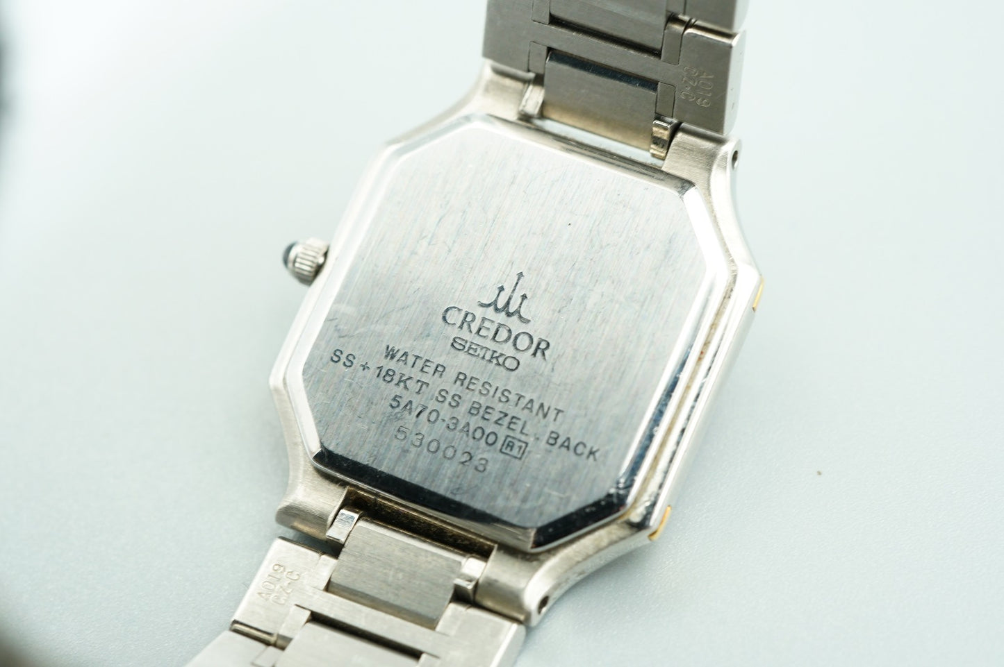 *N MINT* Vintage 1996 SEIKO CREDOR 5A70-3A00 Qz Gray Octagon 22mm Women Watch