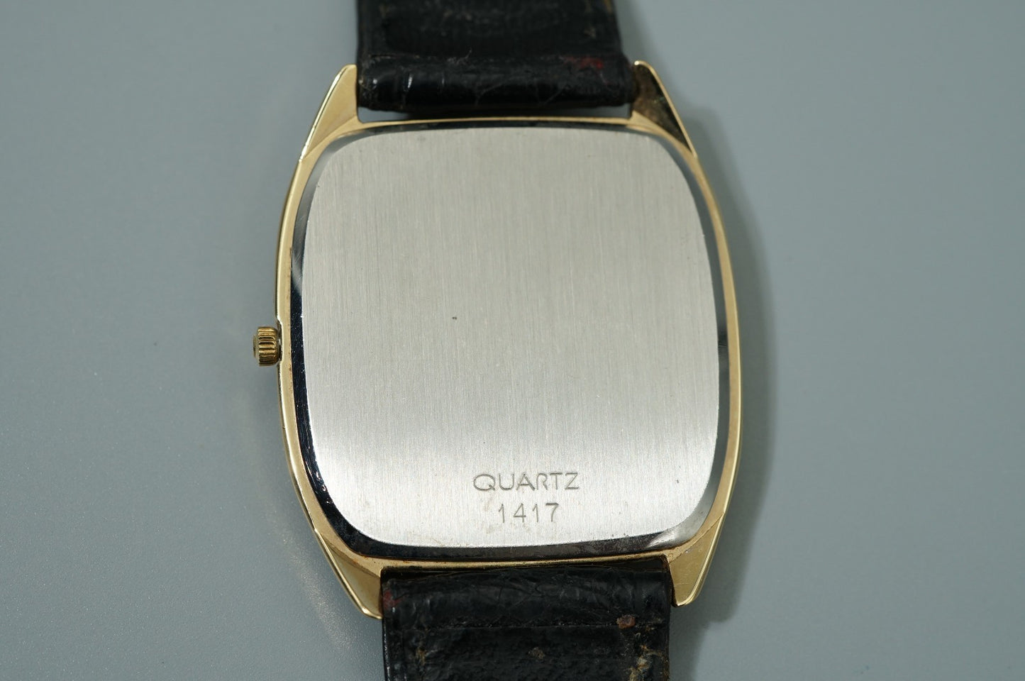 *NEAR MINT* Vintage 1982 OMEGA De Ville Cal.1417 Qz Black Square 30mm Mens Watch