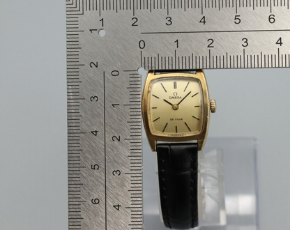 *Exc+5* Vintage OMEGA De Ville Cal.625 Hand Winding Gold Dial Square Women Watch