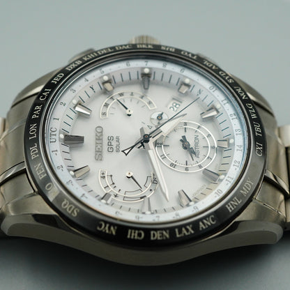 *MINT in Box* SEIKO ASTRON 8X53-0AB0-2 Solar White Dial Round 45mm Mens Watch
