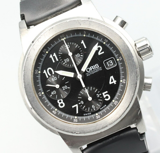 *NEAR MINT* Vintage ORIS Big Crown 7511 Automatic Black Dial Round Mens Watch
