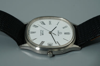 *NEAR MINT* Vintage 1979 OMEGA De Ville Cal.1332 Qz White Roman 31mm Mens Watch