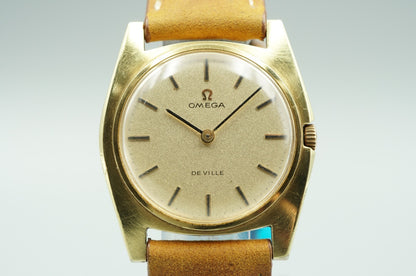N MINT Vintage 1970 OMEGA De Ville Cal.620 Hand Wind Gold Round 32mm Mens Watch
