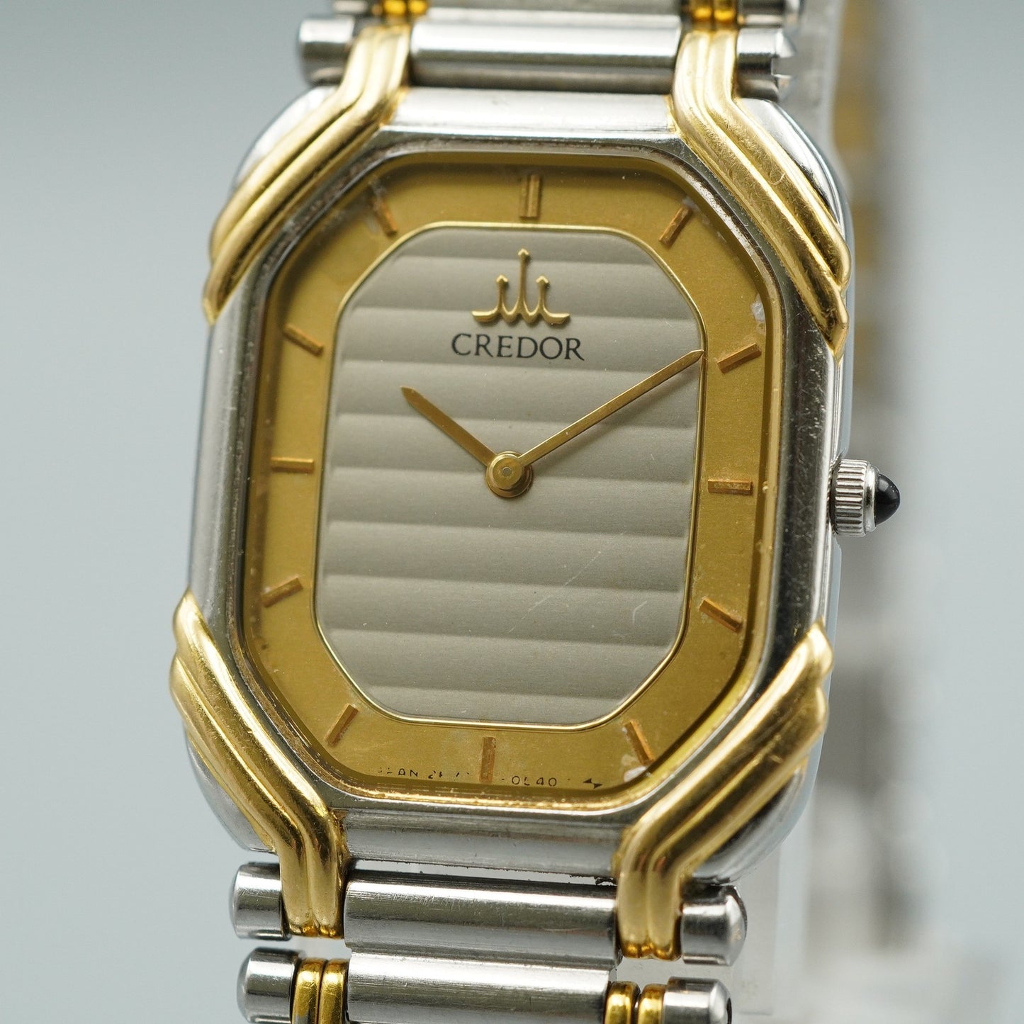 N MINT Vintage 1990s SEIKO CREDOR 2F70-5490 Qz Silver Rectangle 19mm Women Watch