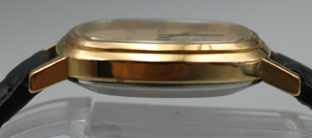 *Exc+4* Vintage OMEGA De Ville Cal.1350 Quartz Gold Dial Oval Women Watch JAPAN