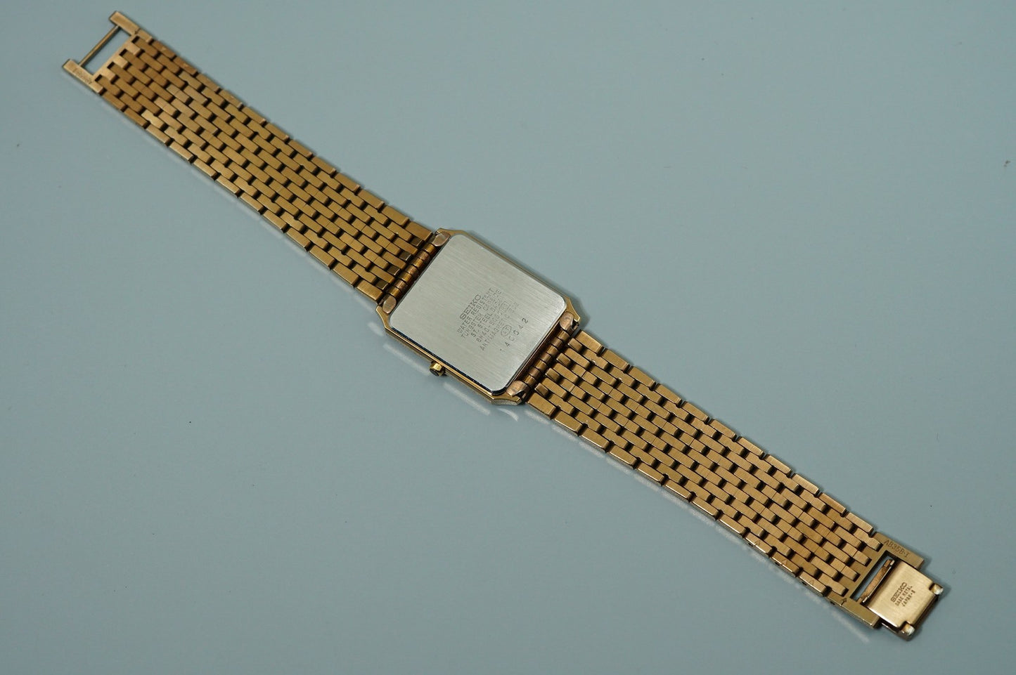 *TOP MINT* Vintage 1991 SEIKO Dolce  8N40-5050 Qz Gray Square 26mm Women Watch