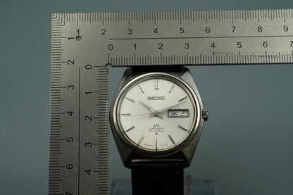 Exc+5 Vintage SEIKO LORD MATIC 5606-7000 Automatic Silver Round 36mm Mens Watch