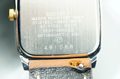N MINT Vintage 1994 SEIKO SPIRIT 5E31-5B50 Qz White Rectangle 27mm Women Watch